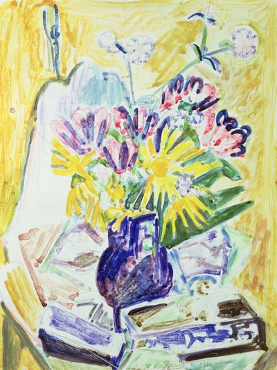 Bloemen in een vaas, 1918-19 door Ernst Ludwig Kirchner